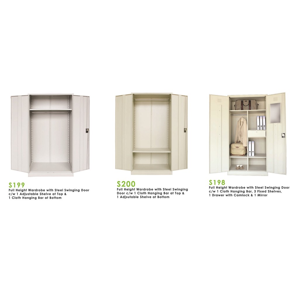 Steel Swing Door Full Height Wardrobe / Home & Office Wardrobe Shopee Malaysia