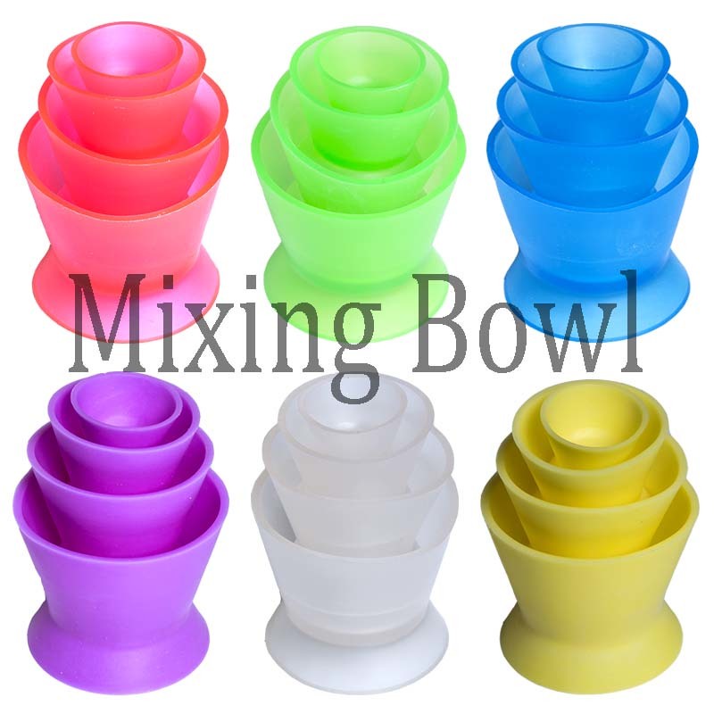 4 pcs New Eco-friendly Dental Lab Silicone Mixing Bowl Cup Silicone Mixing Bowl Cup Dental Medical Equipment Rubber Mixing Bowl