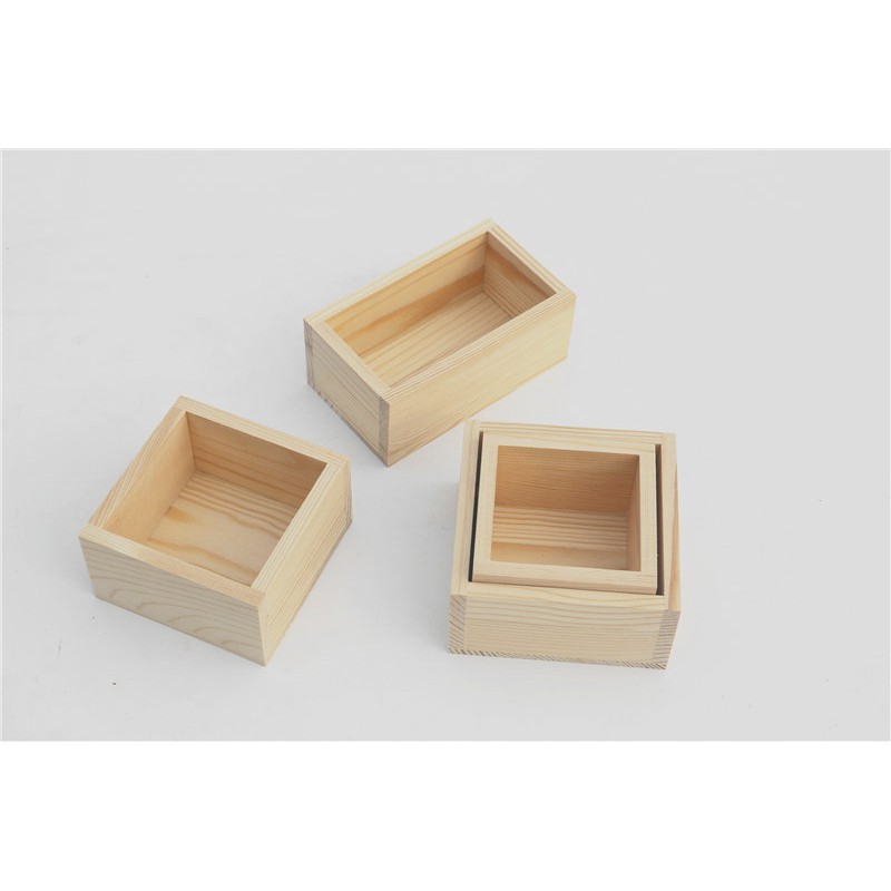 large square wooden box