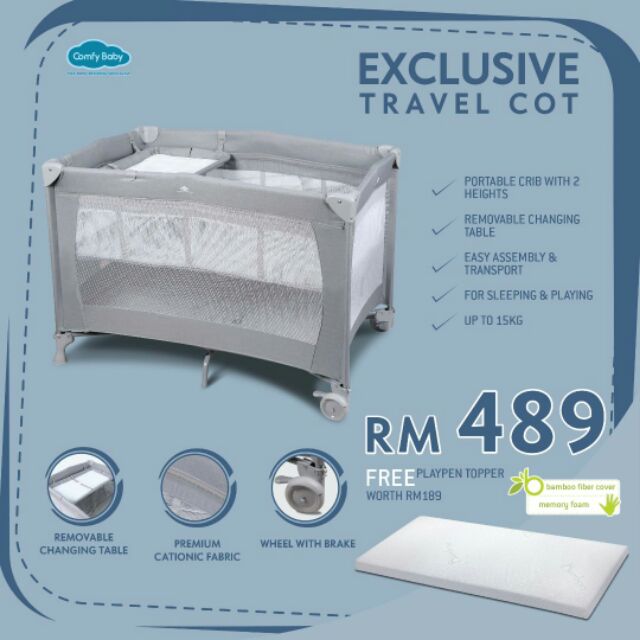 travel cot memory foam mattress