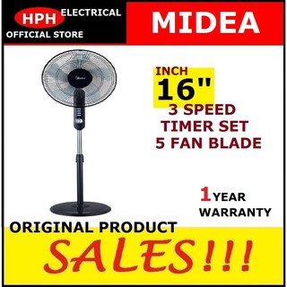 Midea 5 Blades Mf 16fs15f 16 Inch 5 Star Energy Saving Stand Fan With Timer Kipas Angin Berdiri Shopee Malaysia