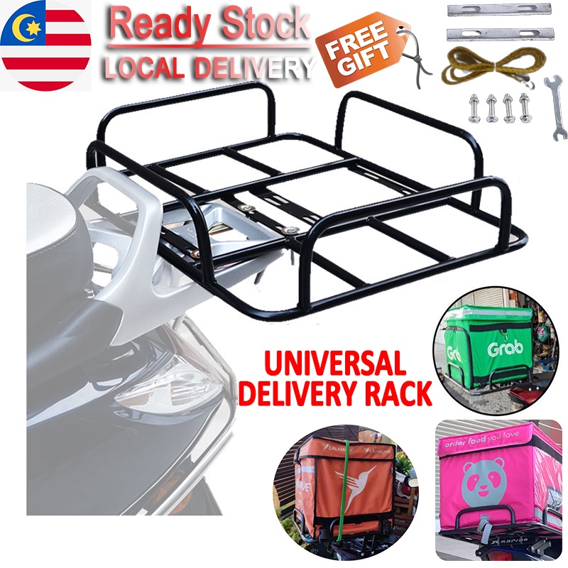 Ready StockMotorcycle Delivery Bag Rack Universal Carrier Tailstock Rear Seat Rack Grab/Foodpanda/Lalamove Bag Holder