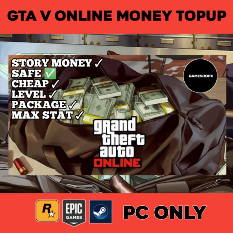 Safe Gta V Gta 5 Online Money Topup Service Cheap Pc Only Shopee Malaysia