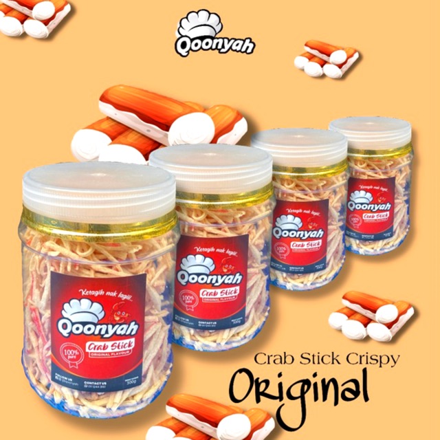 Crab Stick Crispy Qoonyah Original rangup 300gm Kerepek jejari ketam