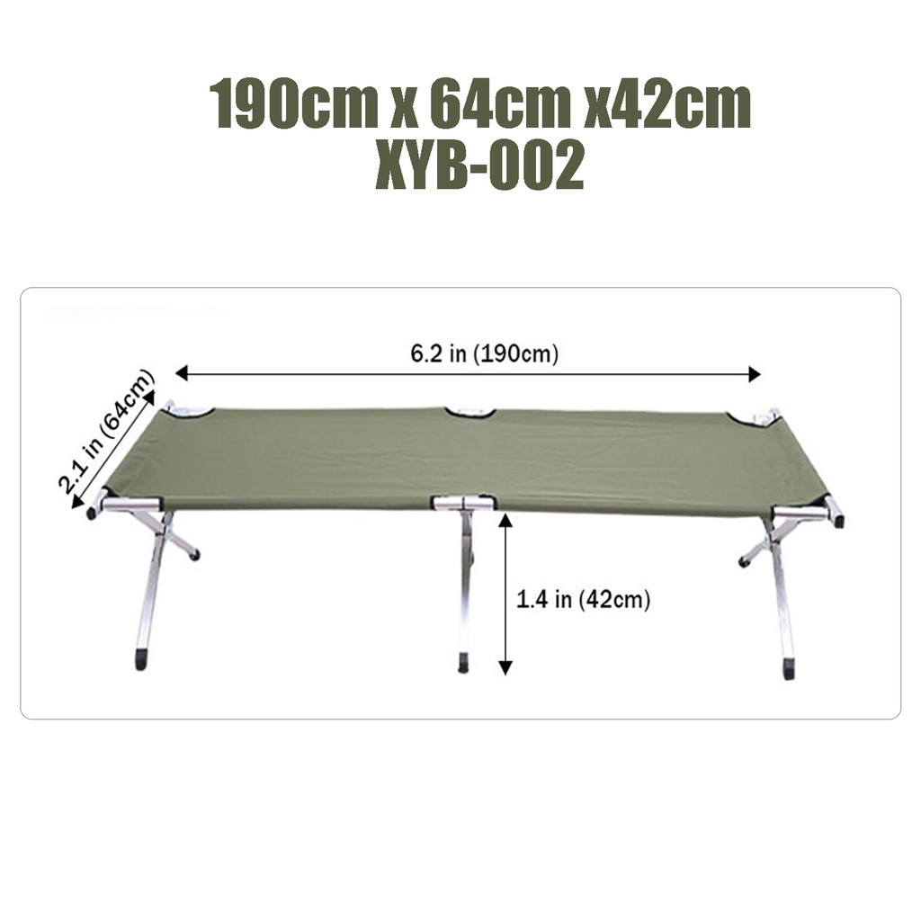 Portable Foldable 190*64*42cm Camping Bed Folding Sleeping Camping Bed Oxford Canvas Army Camping Camp Katil lipat 折叠床