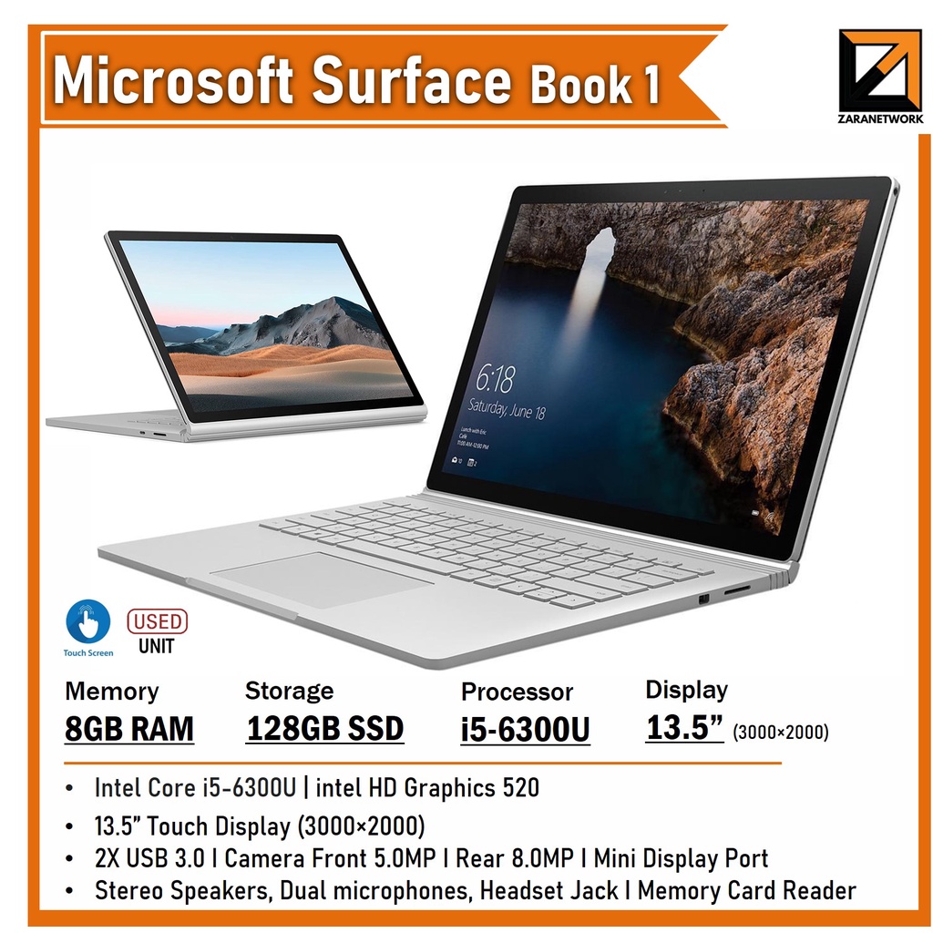 Microsoft Surface Book / Laptop (1 YEAR WARRANTY TC) Core i7 / i5 (7th/7th  GEN)8GB RAM 256GB SSD WIN 10/11 PRO | Shopee Malaysia
