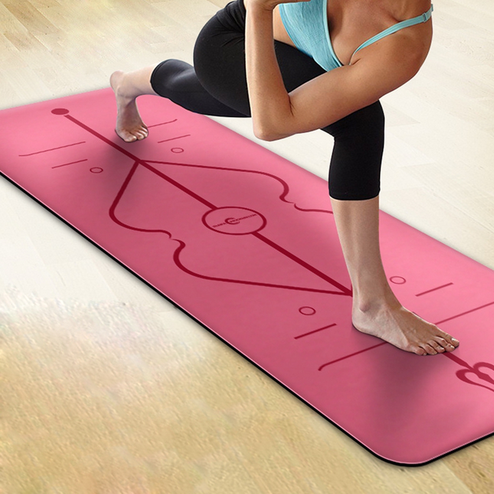 Non Slip Yoga Mat With Alignment Lines Revolutionary Wet Grip