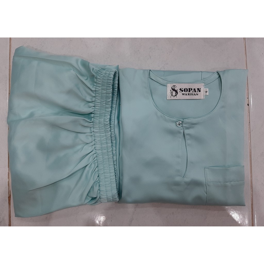  Baju  Melayu  Teluk Belanga Budak  Polysilk Mustard  Rose 