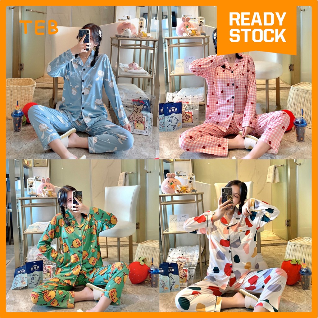 Women's Pyjamas Baju Tidur Pyjamas Seluar Tidur Wanita pajamas women set wear Baju Tidur Plus