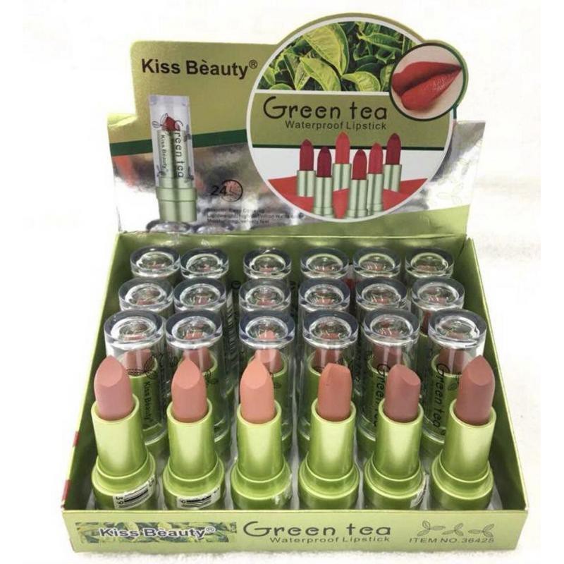 KISS BEAUTY GREEN TEA WATER PROOF LIPSTIC