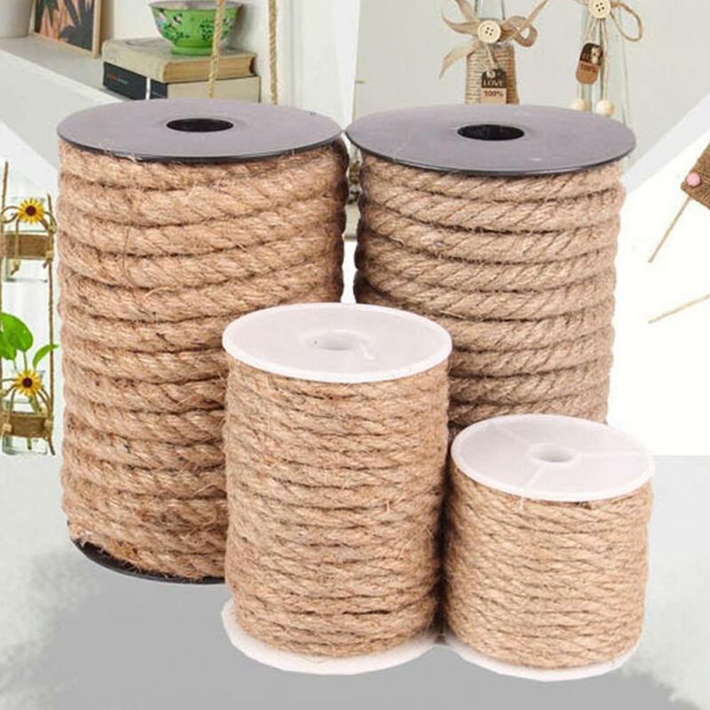 (STOCK&COD) 50m*4/6mm Natural Jute Hemp Linen Rope Twine String Cord