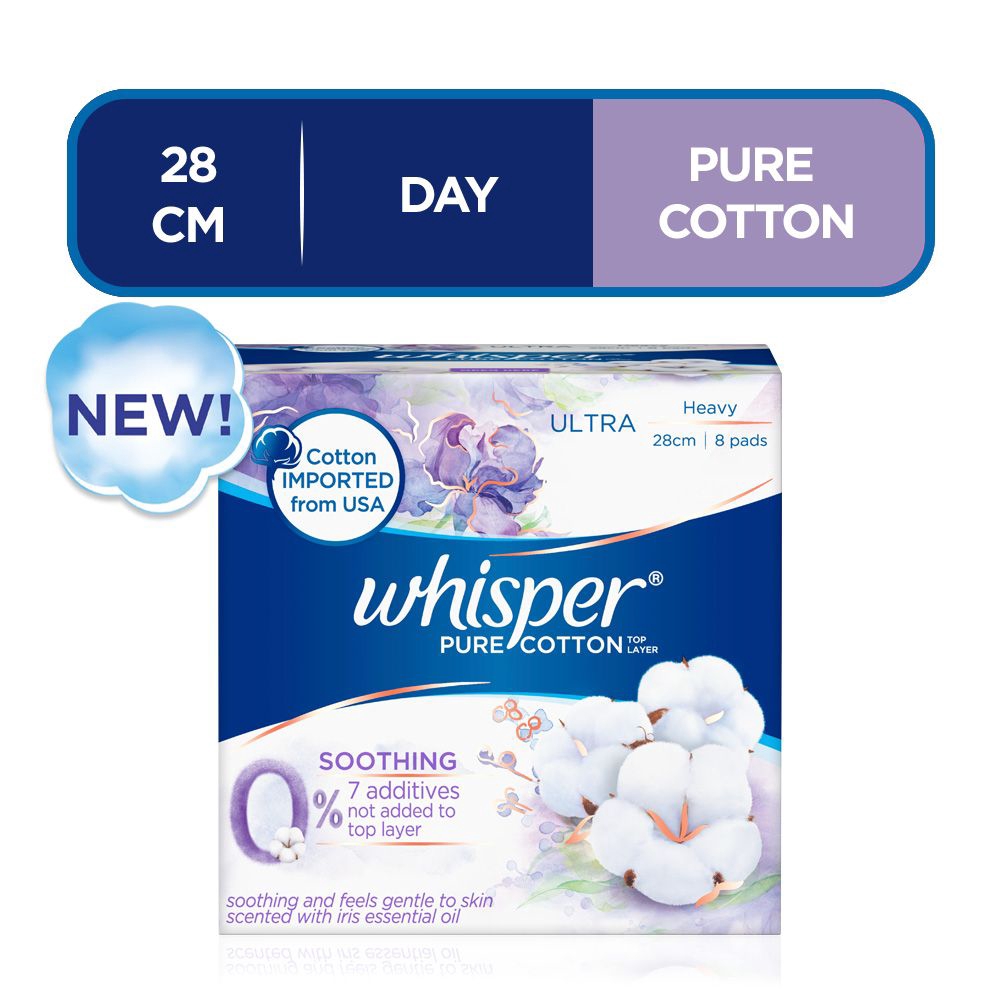 Whisper Pure Cotton Soothing Heavy (8 Pads) | Shopee Malaysia