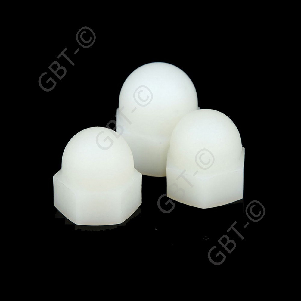 White Plastic Nylon Acorn Cap Nuts Dome Head Nut M3,4,5,6,8,10,12,14,16,18,20mm
