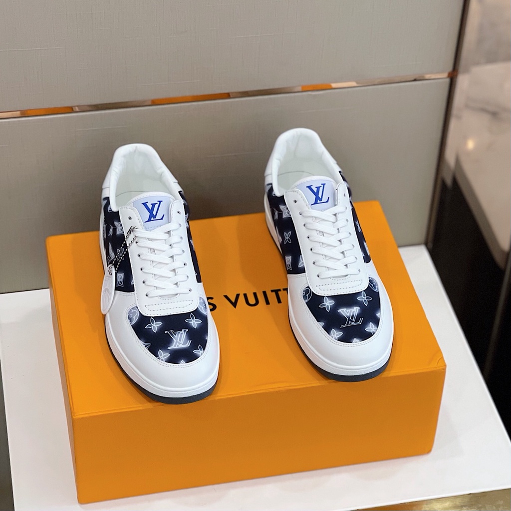 LV Men's Shoes New Men's Advanced Rivili Sneakers First Layer Leather ...