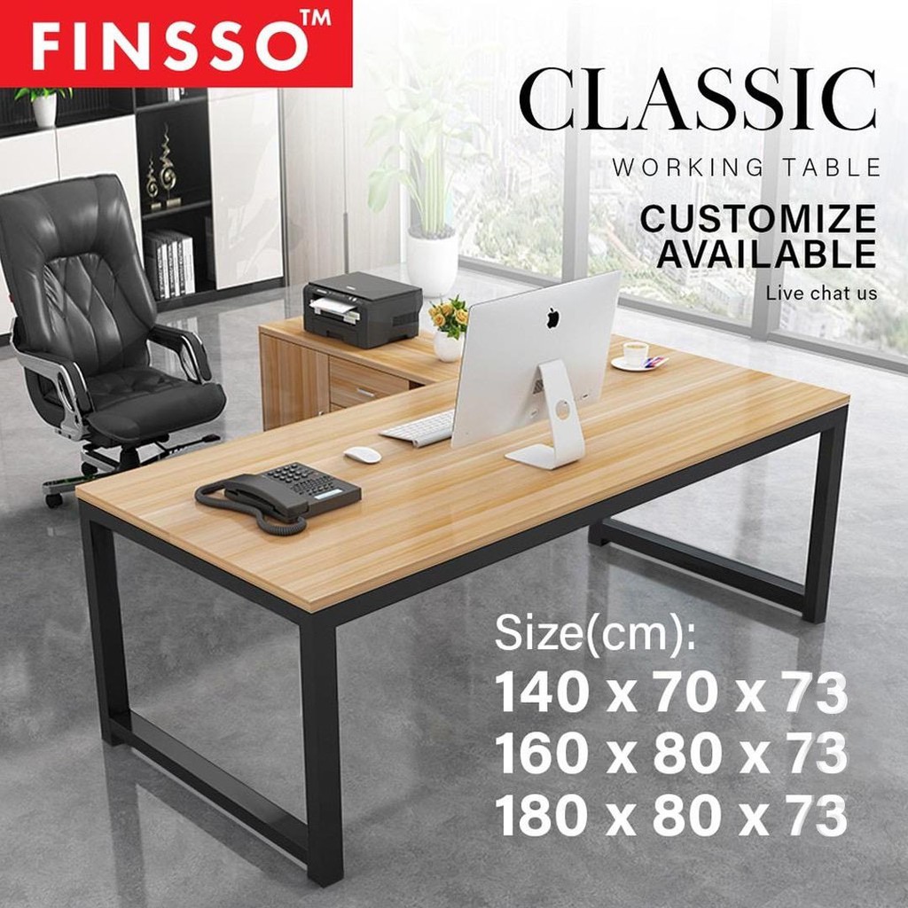 FINSSO : 140CM/160CM/180CM Designer Office Table