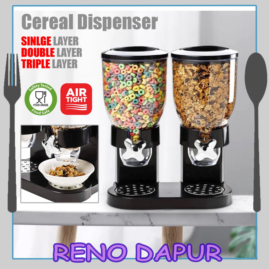 Cylinder Cereal Dispenser Dry Food Storage Tower Cereal Jarsl Rice Dispenser Food Storage Container Bekas Makanan