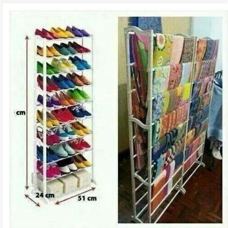 30 Pairs 10 Level Shoe Rack 10 Tingkat Rak Kasut Rak Tudung Storage Organizer Shopee Malaysia