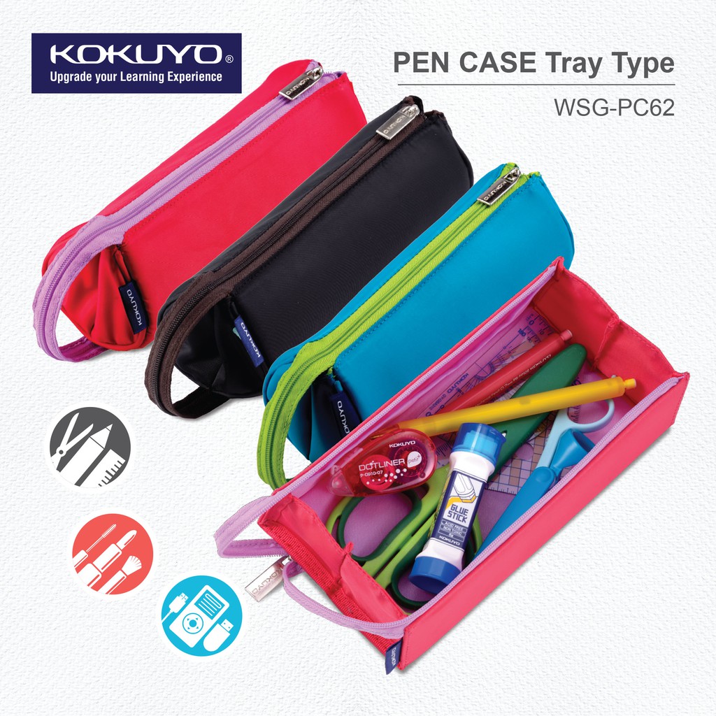 Details about   KOKUYO Pencil Pen Case Tray Type 3 Colors New Japan 