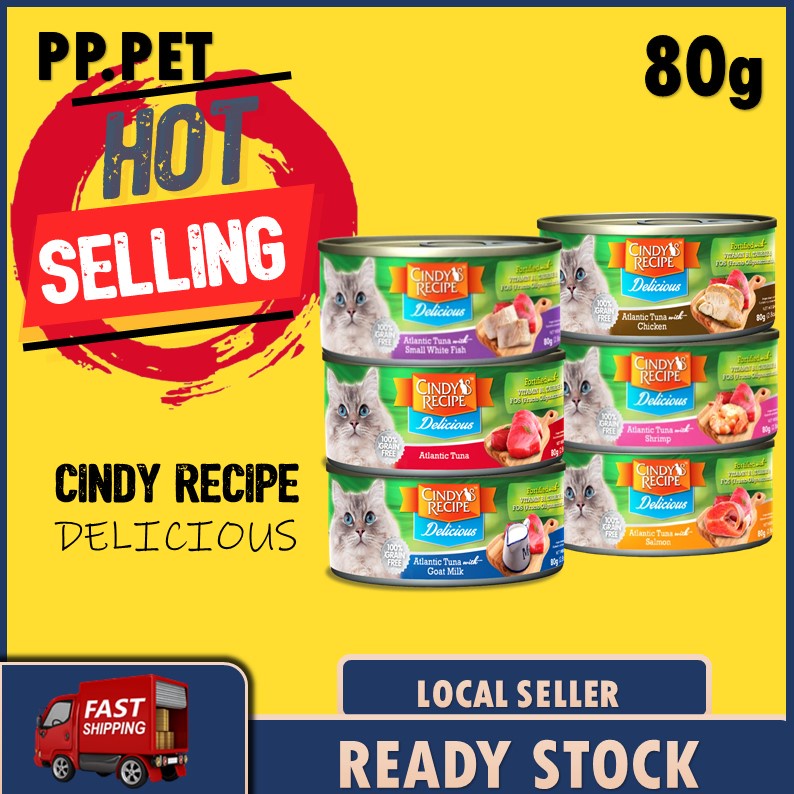 Cindy Recipe Delicious Series Cat Canned Food 80g - shrimp / salmon ...