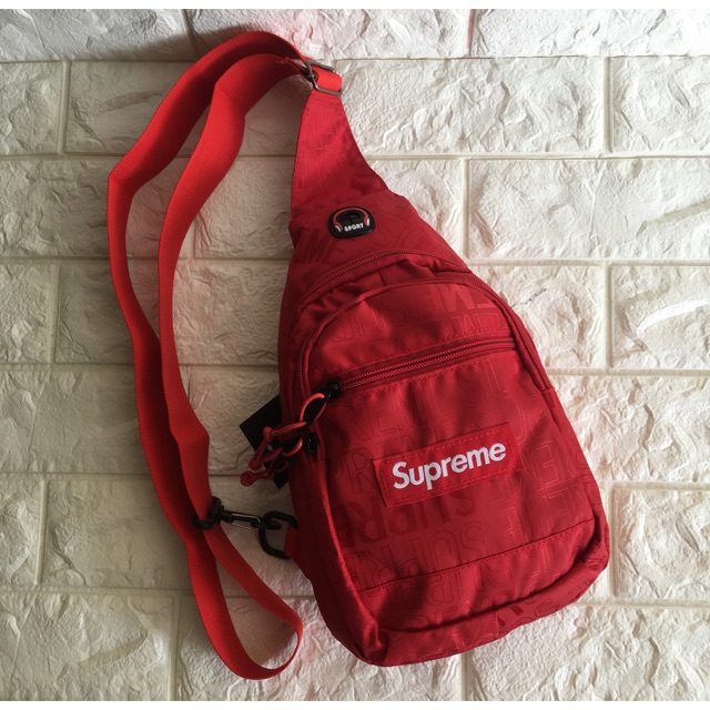 red supreme crossbody bag