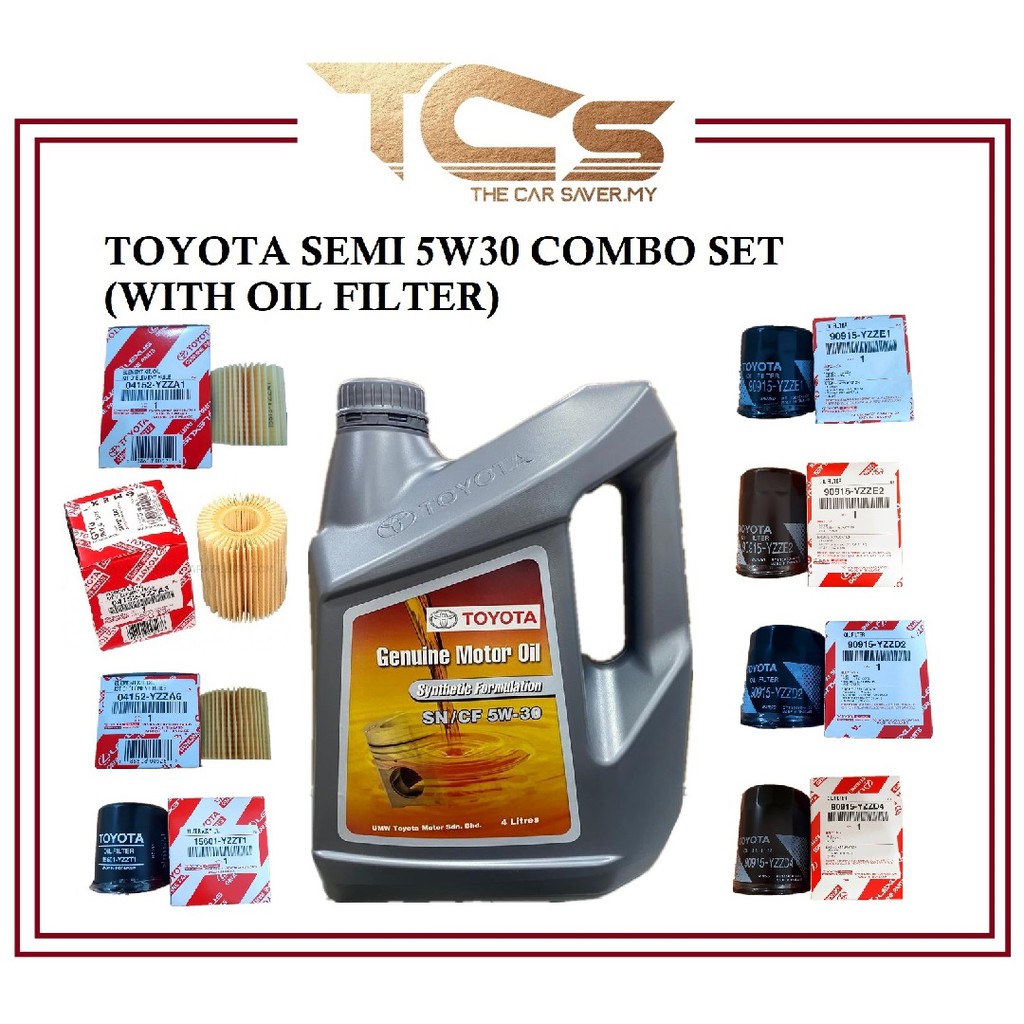 TOYOTA Semi Synthetic SN/CF 5W30 Engine Oil 4L SET) Shopee