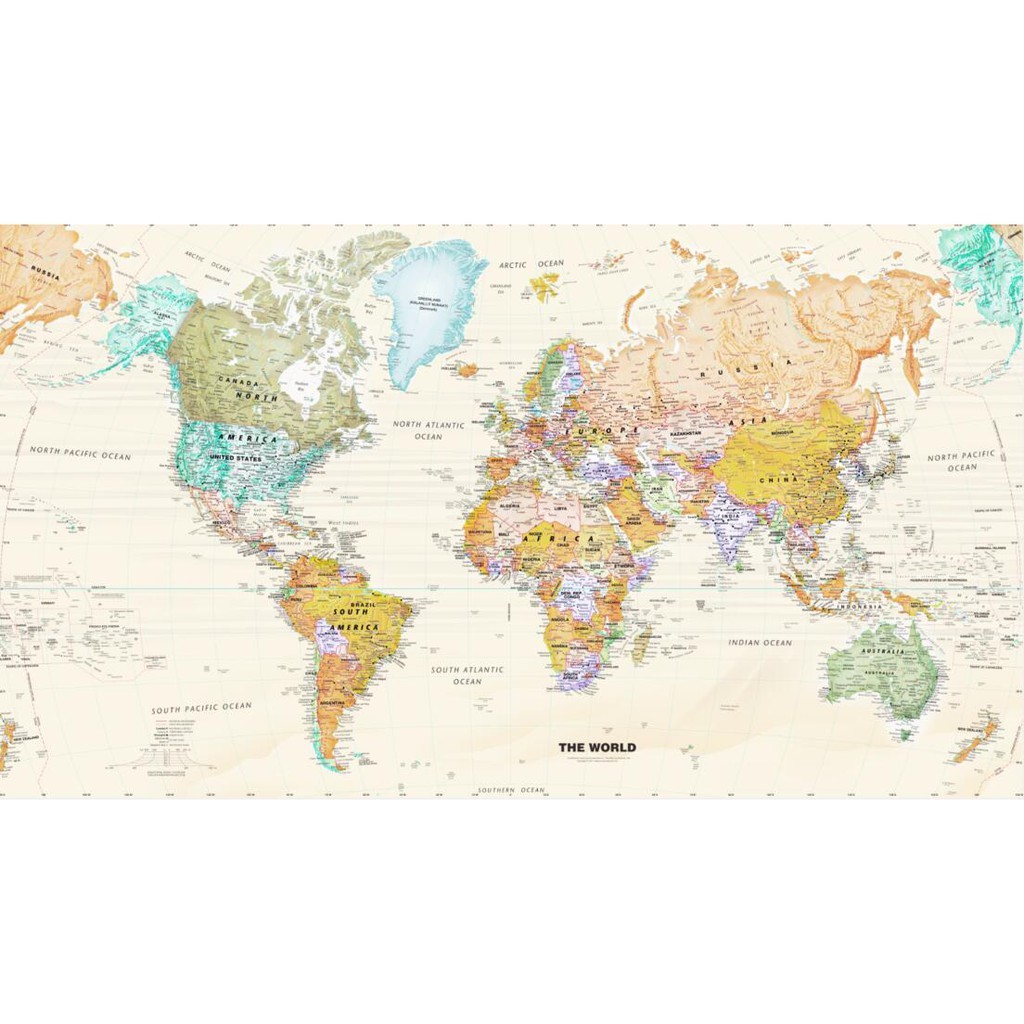 Color Your Own World Map Self Adhesive Custom Size Retro World Map For Background Wall 3D Wallpaper  Cartoon Map Children's Bedroom Home Decor Cafe Bar Mural Sticker | Shopee  Malaysia