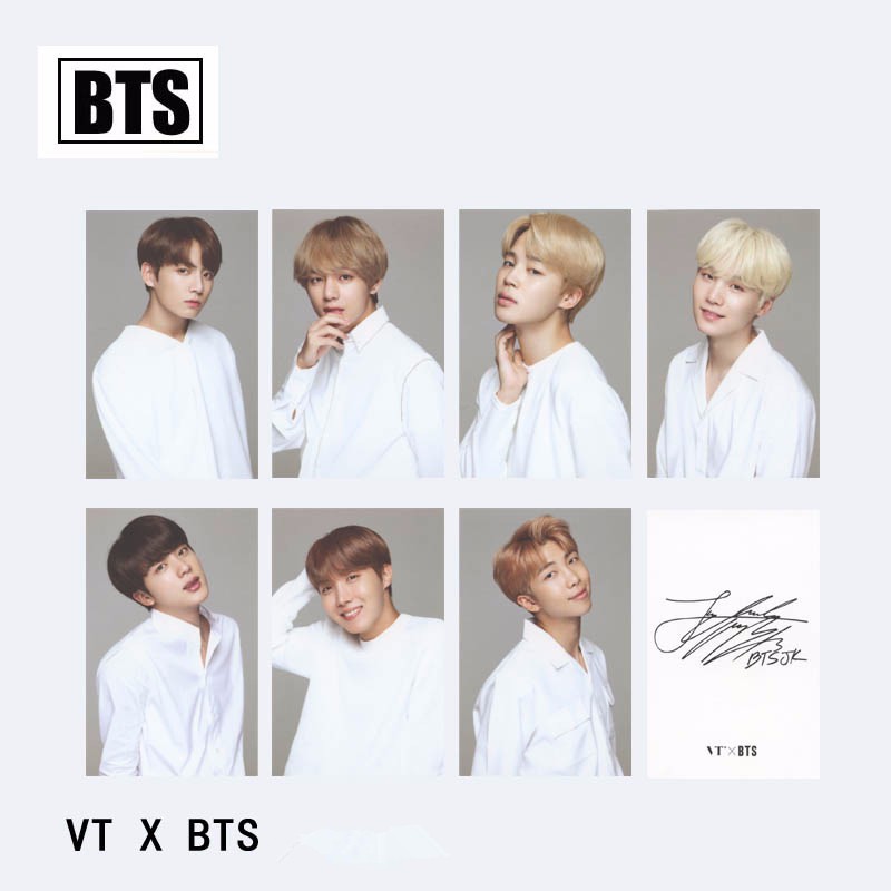 7Pcs/Set Kpop BTS VT X BTS Photo Cards Autograph Photocard Signature