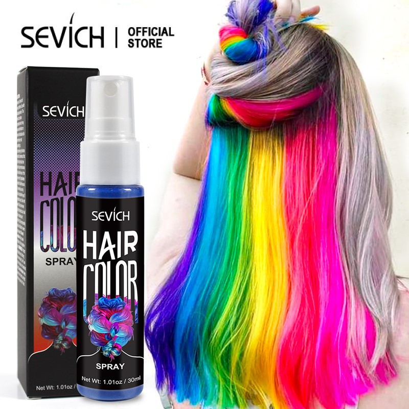 Sevich 30ml Temporary Hair Dye 6 Colors Hair Coloring Spray | Shopee ...