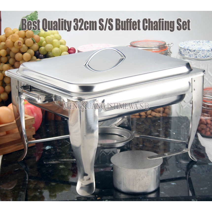 32cm Buffet Chafing Dish 2Q Chafer Set ,Food Display Tray Catering Set With Fuel Holder Hidangan kenduri