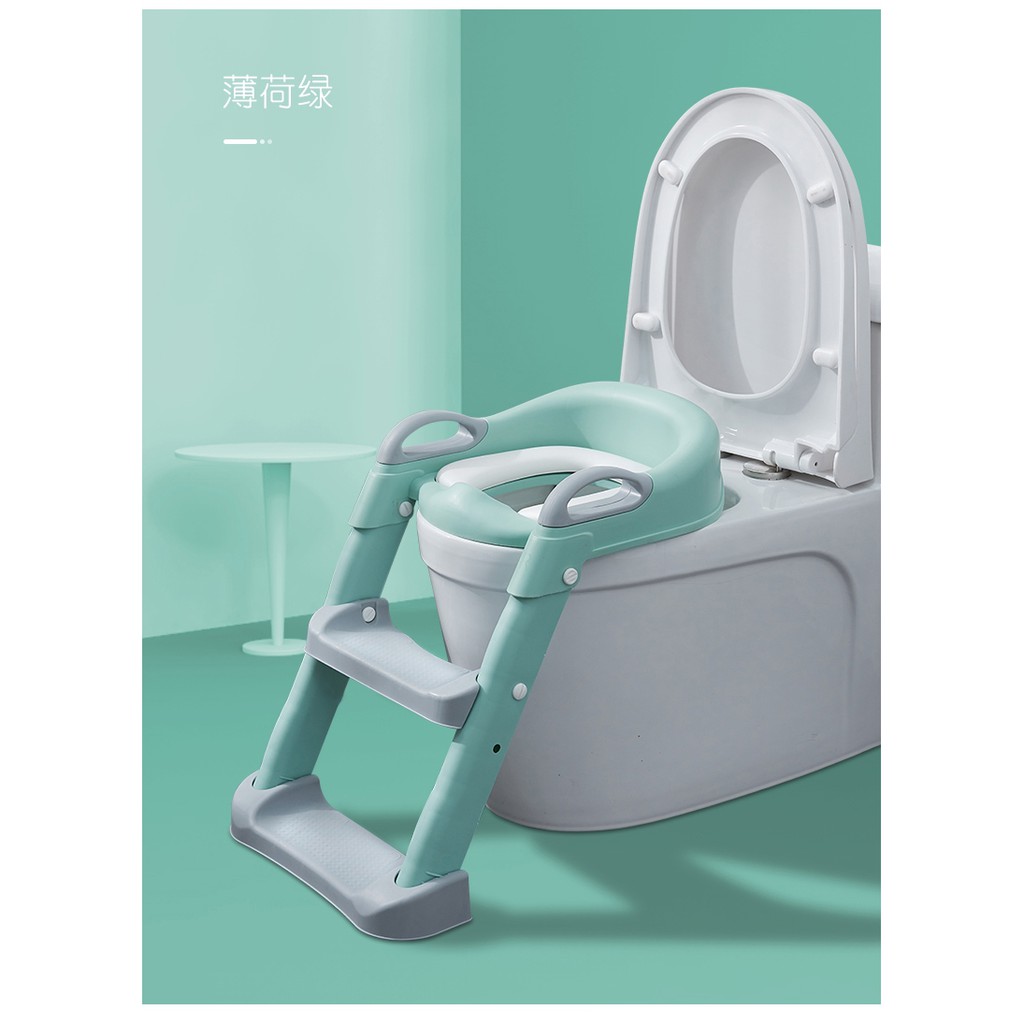 Foldable Toilet Training Ladder with Non-Slip Pads Blue JinBy Potty Ladder with Step Stool for Boys and Girls 