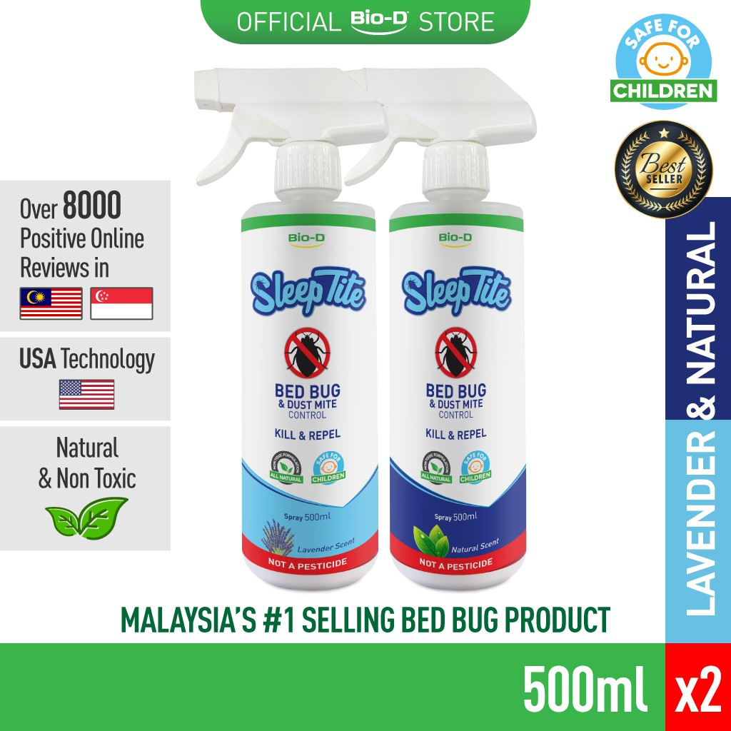 BioD SleepTite Bed Bug & Dust Mite Control Spray 500ml x 2 (Natural+Lavender) Shopee Malaysia