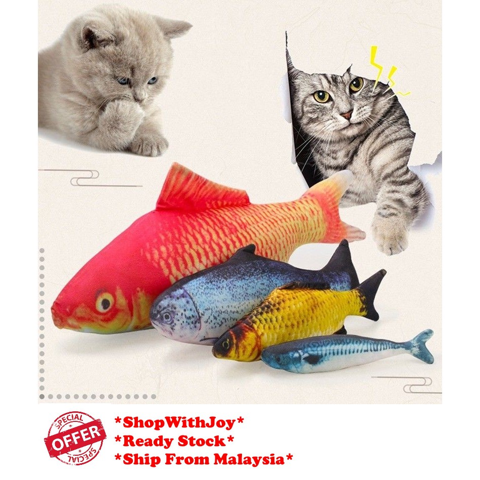 Catnip Fish Toys Cat Wagging Fish Realistic Plush Toy for Cats Pet Supplies for Kitty Realistic Plush Simulation Electric Jump Fish 