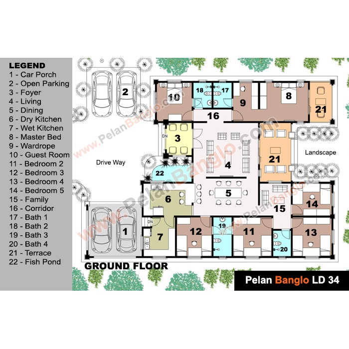  Plan  Rumah  5  Bilik  Tidur Desainrumahid com