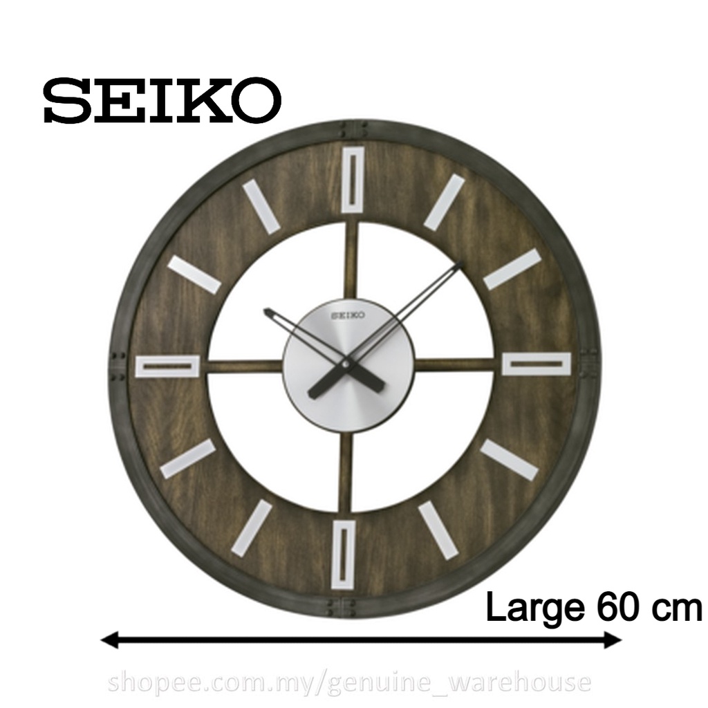 100% ORIGINAL SEIKO Big Large Wooden 60cm Analogue Wall Clock QXA782  (QXA782K) [Jam Dinding Besar] | Shopee Malaysia