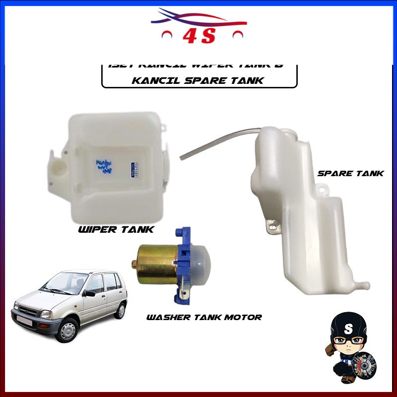1SET KANCIL WIPER TANK AND WIPER TANK MOTOR AND KANCIL SPARE TANK