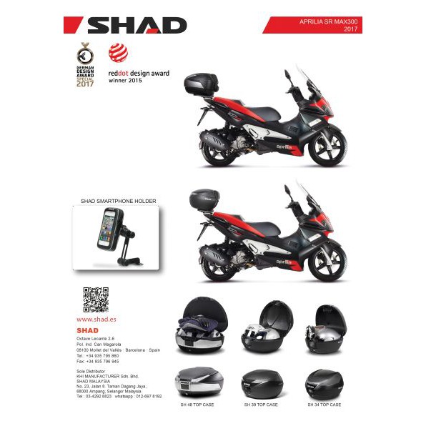 Shad Case For Aprilia Sr Max 300 12 Shopee Malaysia