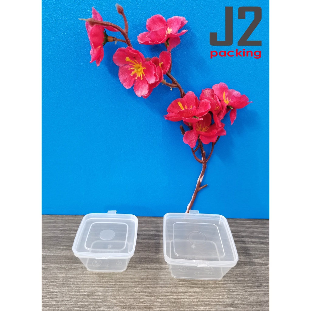 Plastic Sauce Container with Lid / Mini Square Sauce Container 25ml