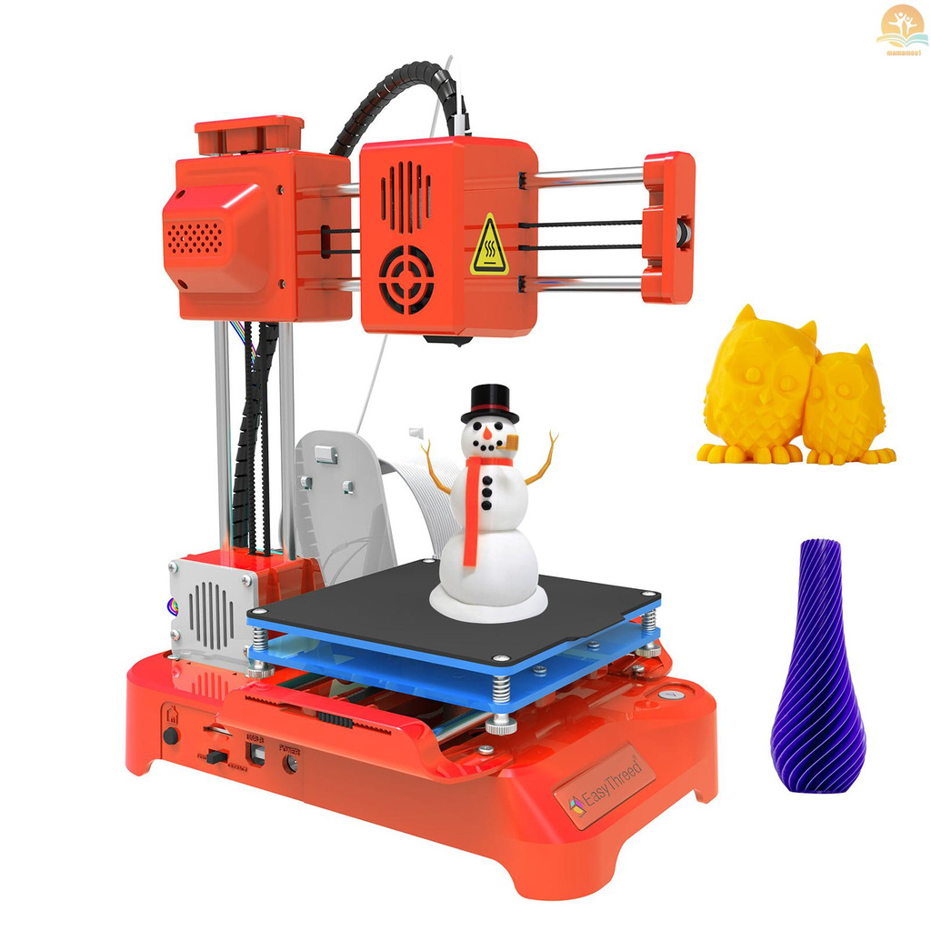 EasyThreed 3D Printer for Kids Mini Desktop 3D Printer 100x100x100mm Print Size No Heated Bed One-Key Printing with TF Card PLA Sample Filament for Beginners Household Education