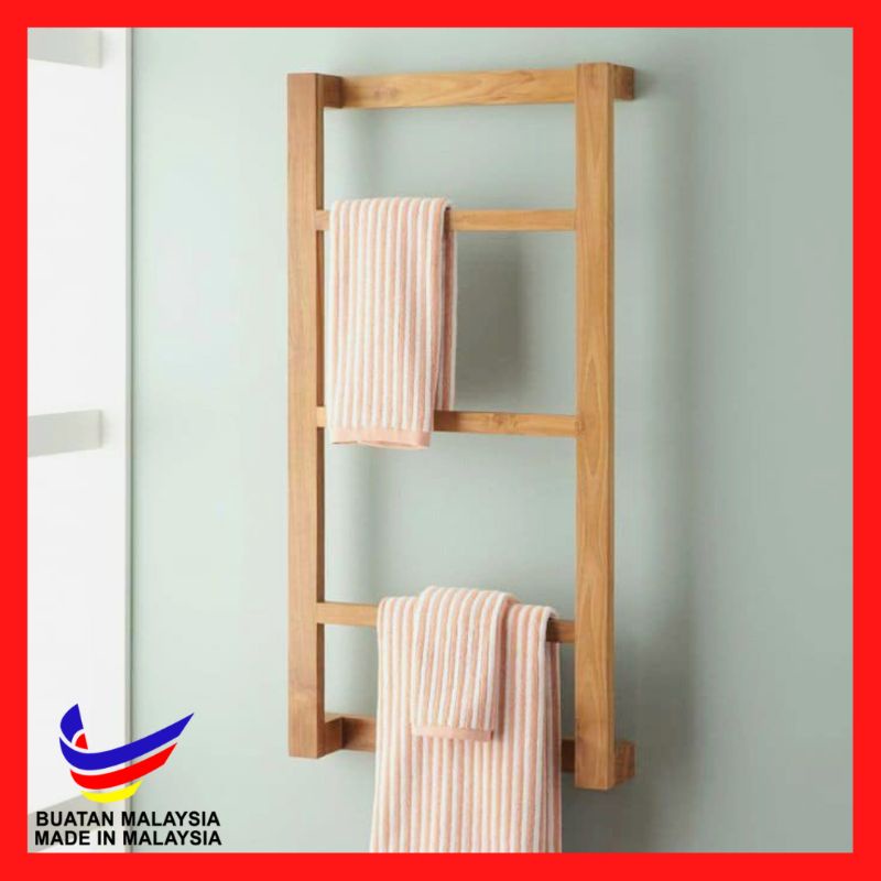 WALL MOUNTED WOODEN TOWEL RACK / HANGER YANNA Shopee Malaysia