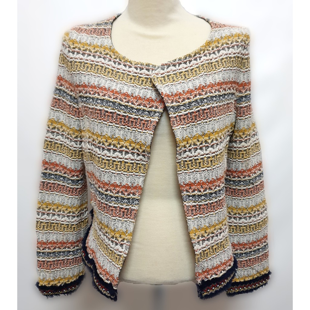 zara orange tweed jacket