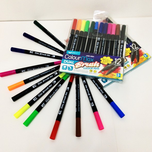 brush tip colouring pens