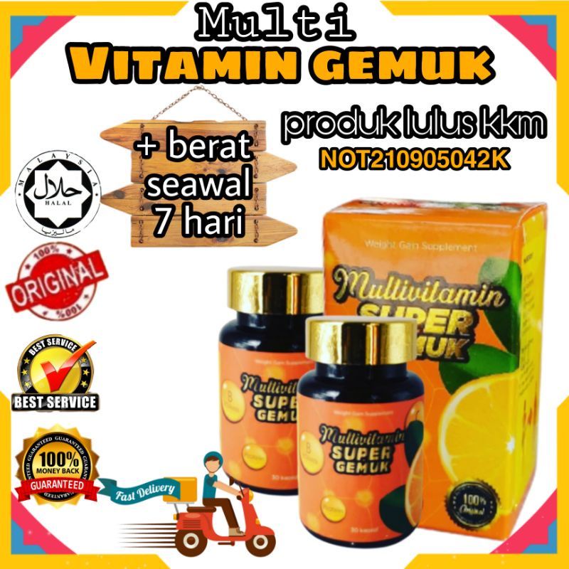 Vitamin Super Gemuk Lulus Kkm Hot Sales Naikkan Berat Badan Weight Gain Ubat Gemuk Shopee Malaysia