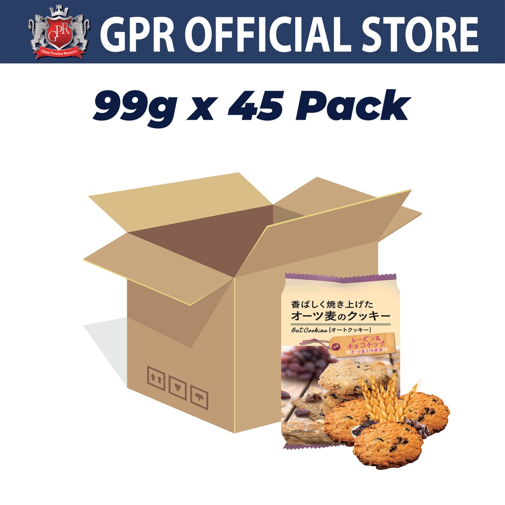 【Carton Deal】GPR NS Oat Cookies Raisin Chocolate Chips 99g x 45 packs Biskut Biscuit High Fibre High Protein 011Ctn