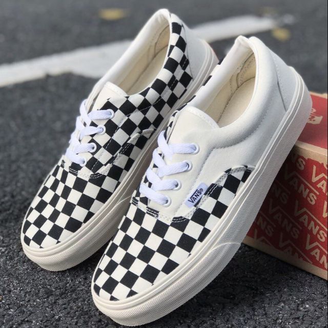 vans authentic white checkerboard