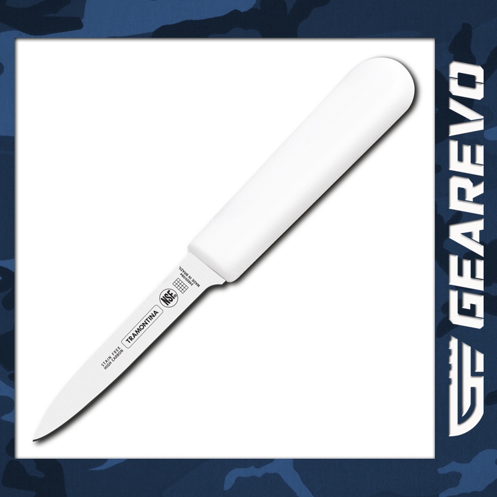 (New!) Tramontina 4 inch Paring Knife, White Handle (Made in Brazil