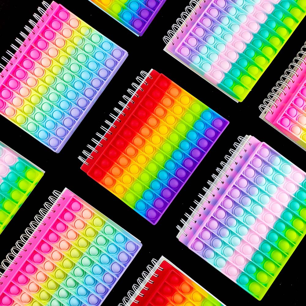 A5 Silicone Bubble Notebook Pop It Rodent Pioneer Coil Notebook Rainbow