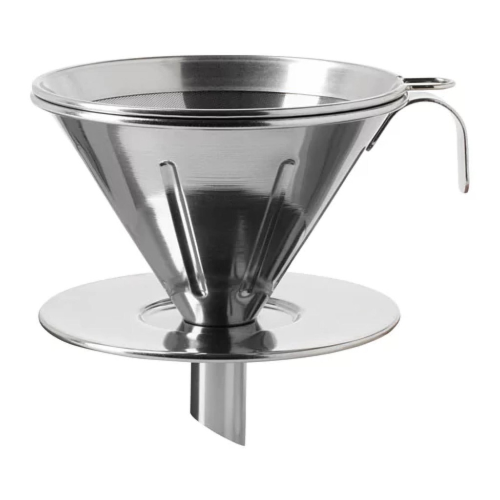 IKEA 3piece Stainless Steel Pour Over Coffee Filter Dripper Set