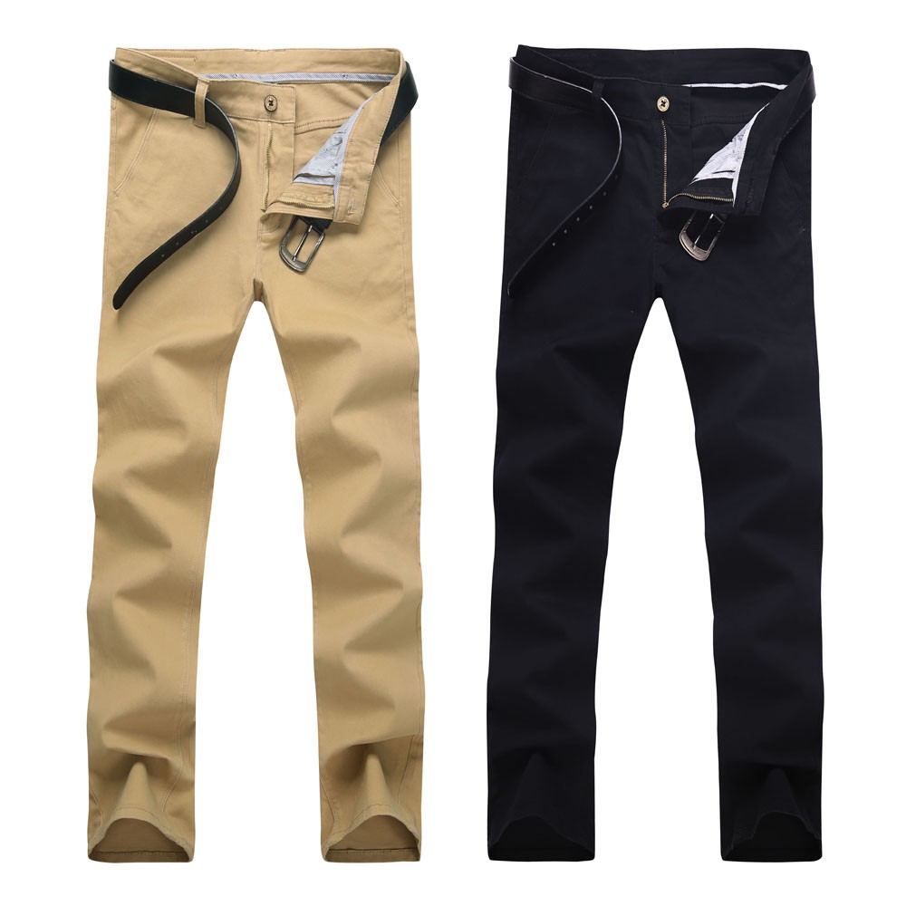 black khaki pants