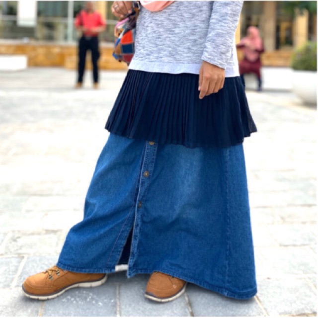skirt jeans labuh muslimah