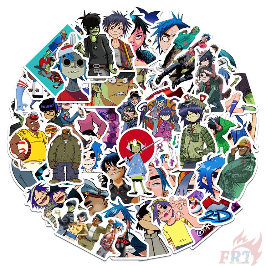 50Pcs/Set Gorillaz Series 01 Stickers 2D Murdoc Niccals Noodle Russel